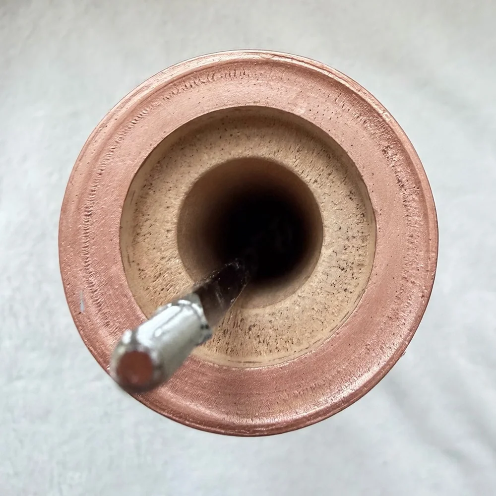 Large Upcycled Solid Wood Salt/ Pepper Grinder/Mill Rose Gold Tall Hans Painted